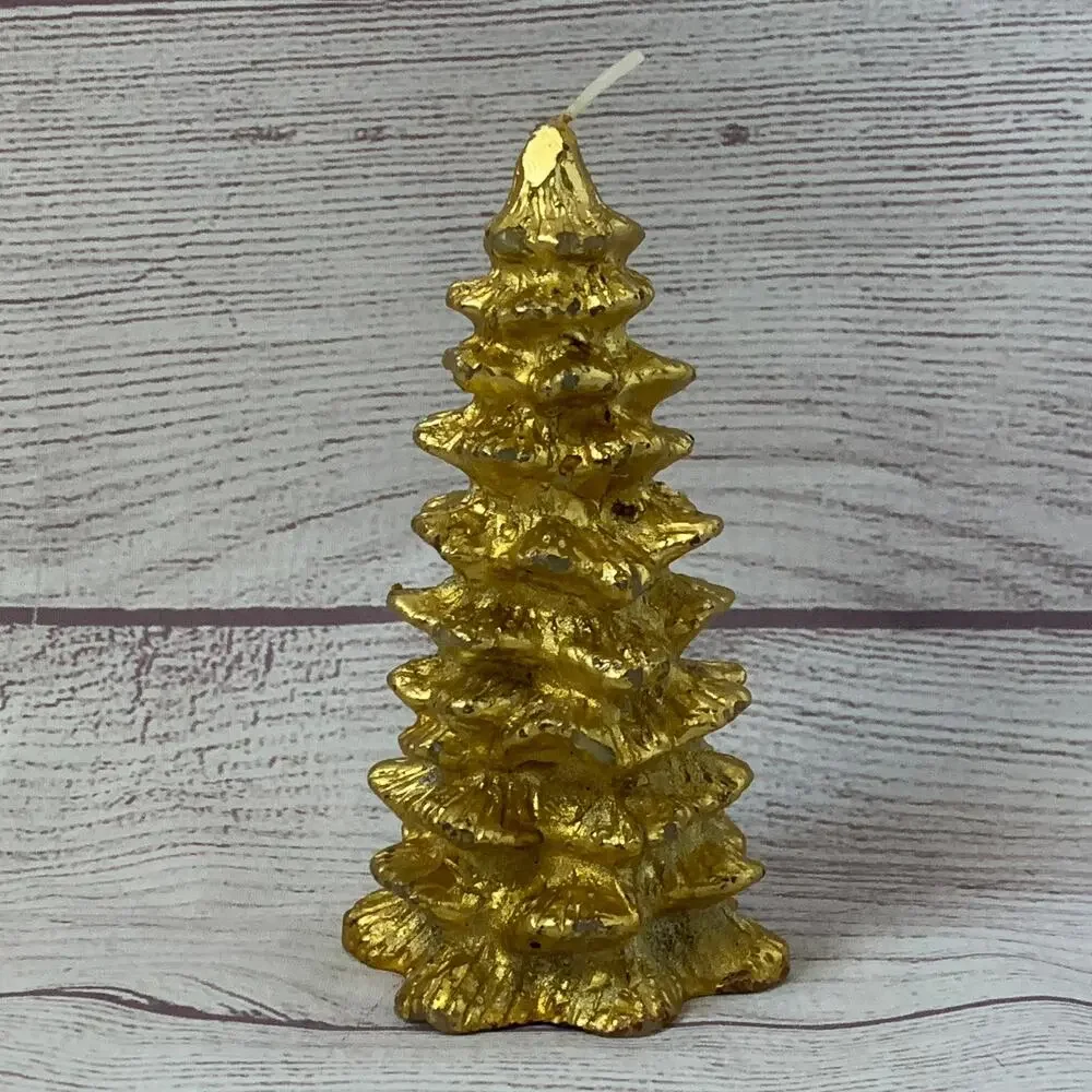 Vintage Chesapeake Bay Candle Gold Christmas Tree Candle 5
